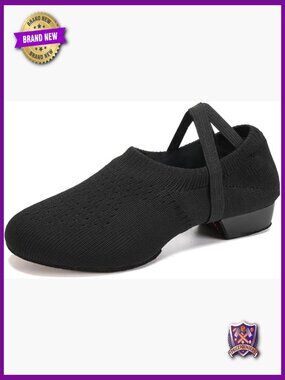 Women's Latin Dance Practice Shoes Low Heel Split Sole Ballroom Salsa